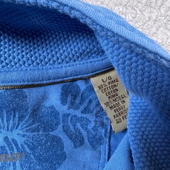 Tommy Bahama Sweater Mens Large Blue Chunky Knit Casual Outdoor Walks 1/4 Zip - Picture 4 of 8